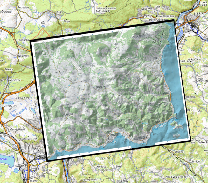 Chernarus overlayed on area around Ústí nad Labem